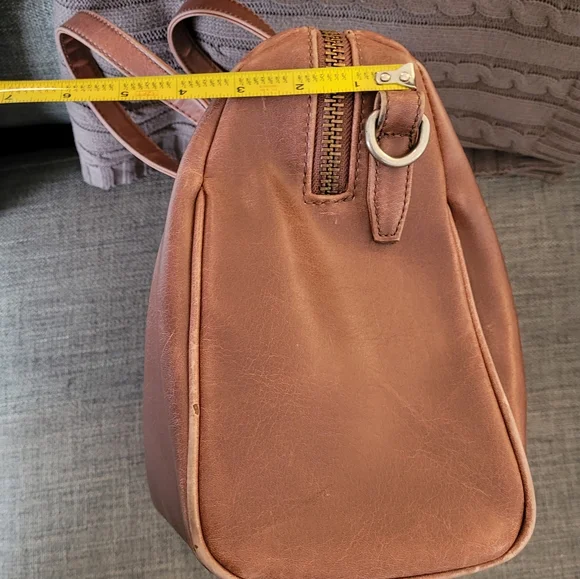 Matt & Nat Vegan Leather Brown Mitsuko Bowling Satchel and Crossbody Bag - Picture 3 of 16